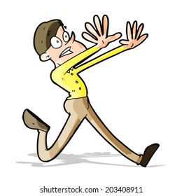 cartoon man running away