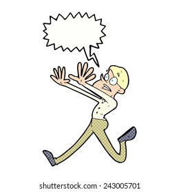 cartoon man running scared