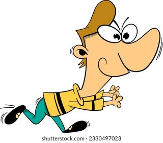 cartoon man running vector illustration.
