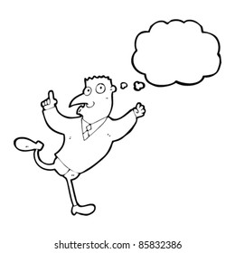 cartoon man rushing