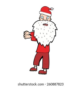 caricaturista con sombrero de santa