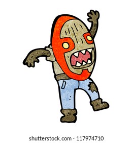 cartoon man in scary mask