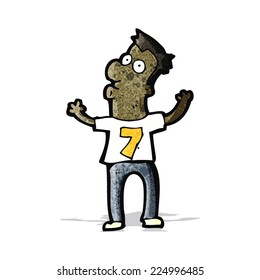 cartoon man in shirt with number seven