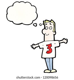 cartoon man in shirt number three cartoon man in shirt number three