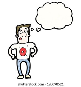 cartoon man in shirt number zero