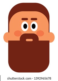 A cartoon man with short line-like thick eyebrows and a stylish beard looks dismayed 