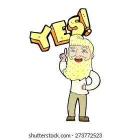 cartoon man shouting YES