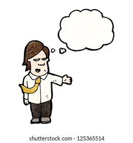 cartoon man showing something