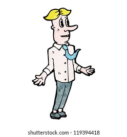 Cartoon-Mann zuckte