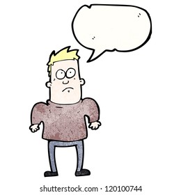 hombre de caricatura encogiéndose de hombros