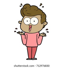 Cartoon-Mann zuckte
