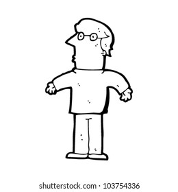caricaturista encogiéndose hombros