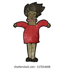 cartoon man shrugging shoulders