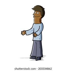 cartoon man shrugging shoulders