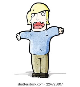 cartoon man shrugging shoulders
