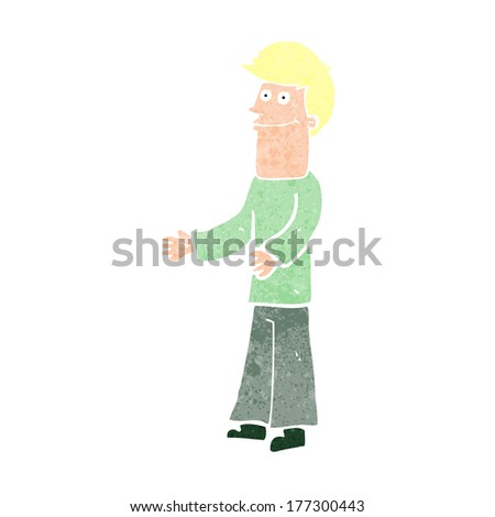 cartoon man shrugging shoulders