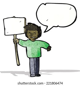 caricaturista con cartel