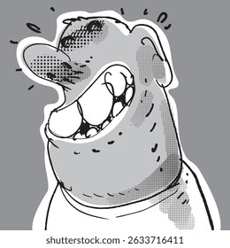 cartoon man single portrait funny illustration