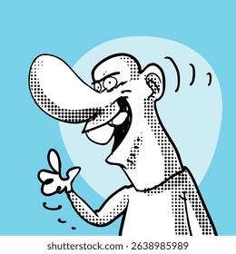 cartoon man smiling funny vector illustration