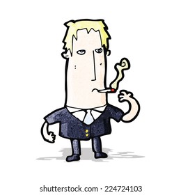 cartoon man smoking
