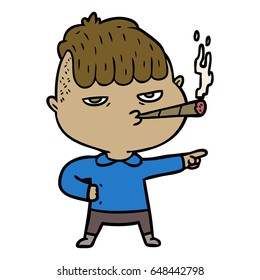 cartoon man smoking
