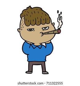 cartoon man smoking