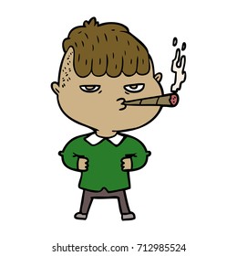 cartoon man smoking