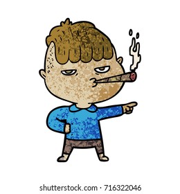 hombre de dibujos animados fumando