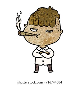 cartoon man smoking