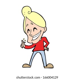 cartoon man snapping fingers