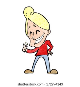 cartoon man snapping fingers