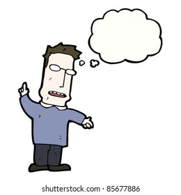 cartoon man in spectacles with idea
