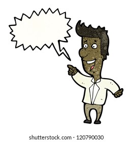 caricaturista con burbuja de habla