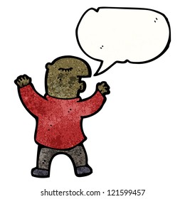 Cartoon-Mann mit Sprachblase