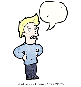 cartoon man with speech bubble