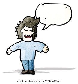 cartoon man with speech bubble