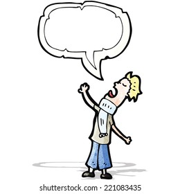 cartoon man with speech bubble