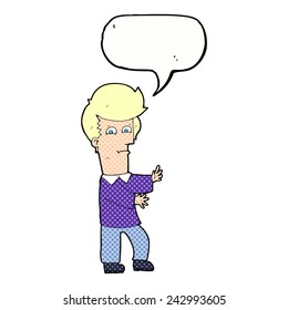 caricaturista con burbuja de habla