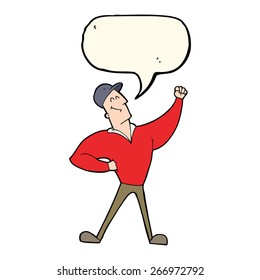 cartoon man with speech bubble