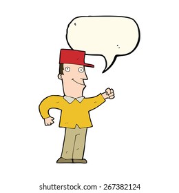 cartoon man with speech bubble