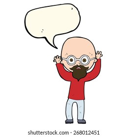 caricaturista con burbuja de habla