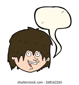 caricaturista con burbuja de habla