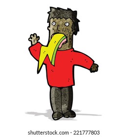 cartoon man spitting lighting