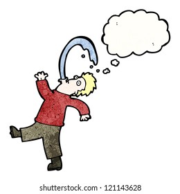 cartoon man spitting water