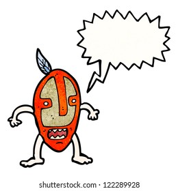 cartoon man in spooky tribal mask