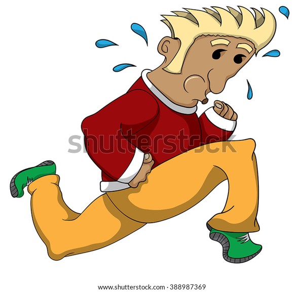 Cartoon Man Sprinting Fast Stock Vector (Royalty Free) 388987369 ...