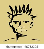 cartoon man with square jaw vector