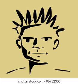 cartoon man with square jaw vector