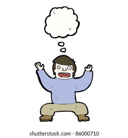 cartoon man in squat pose