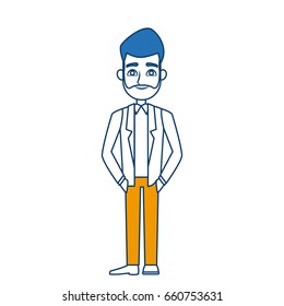 cartoon man standing character male